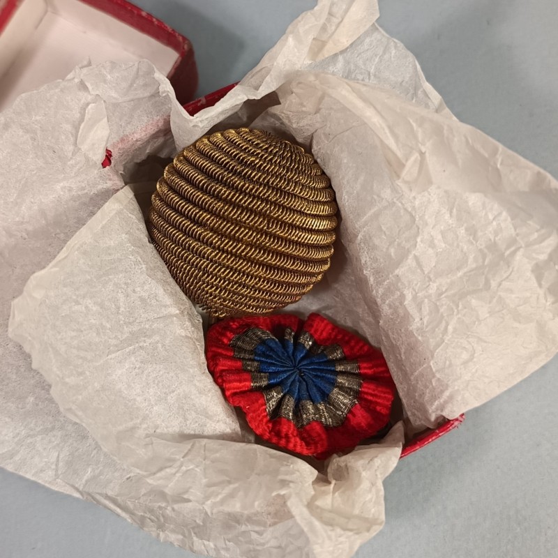 POMPON ET COCARDE KEPI MODELE 1886 CANNETILLE COULEURS OR POUR OFFICIER INFANTERIE ARTILLERIE LEGION